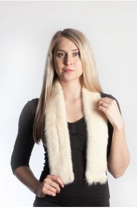 White mink fur scarf